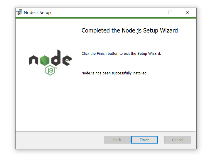 Install Node.js on Windows last step