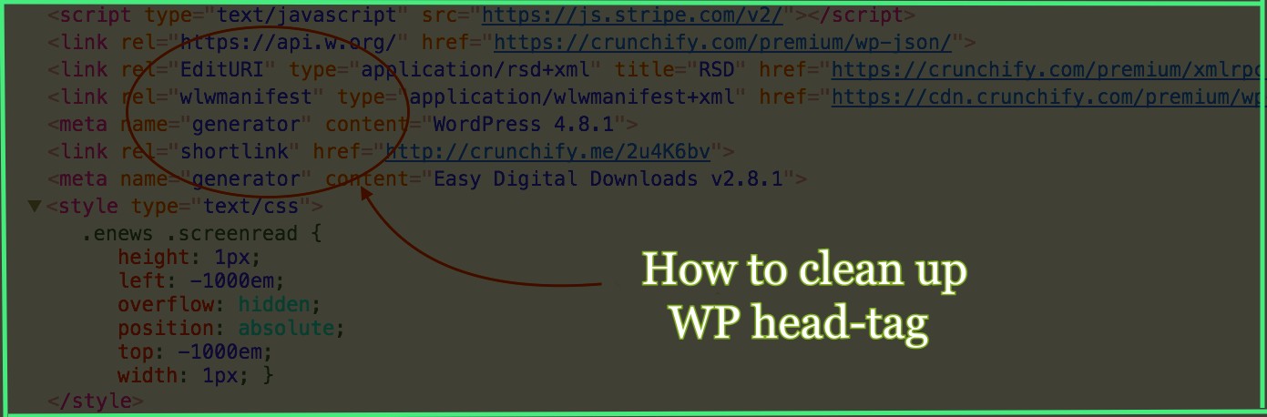How to clean up WP head-tag 