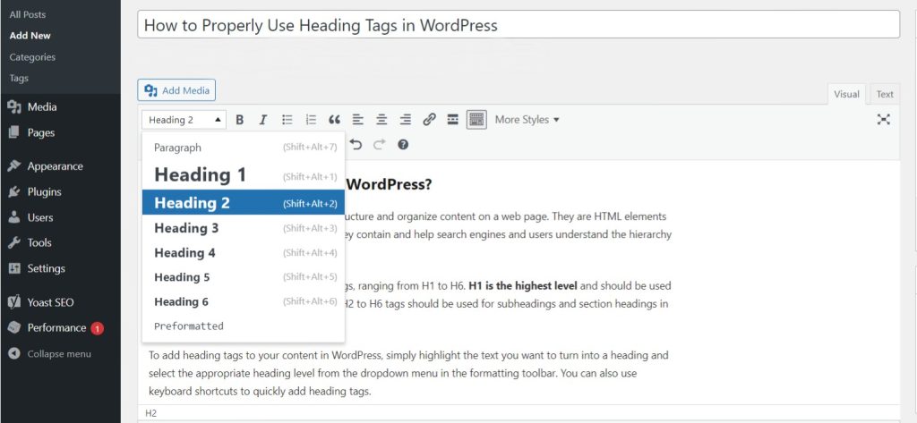How to Properly Use Heading Tags in WordPress